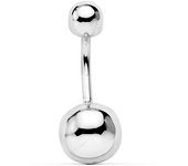 Inmaculada Romero Piercing Ombligo Oro Blanco 18k Bola 8mm Mujer Joyería Diamante