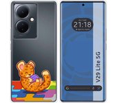 Funda Silicona Transparente para Vivo V29 Lite 5G diseño Leopardo Dibujos