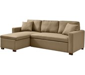 Sofá Chaise Longue Cama Reck Estilo Moderno en Color Gris o Marrón con Arcón Reversible y Cama 120x196 cm 223x146x95 cm.