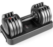 Fitfiu Fitness PA-250 - Mancuerna Ajustable de 5kg hasta 25kg para Entrenamientos musculación Indoor, Pesa Regulable hasta 25kg