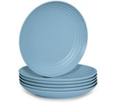 Plastic Forte - Juego de 6 Platos Classic Llanos 22 cm Reutilizables. Ideal Fiestas. Azul