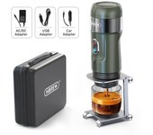 cafetera capsulas portatil HIBREW H4A Cafetera de coche Portátil Automática , 3 en 1 máquinas de café Espresso para Cápsulas de Café Perfecta para Coche y Camping, Compatible con Cápsula Nes* Original, DG*, Café Molido