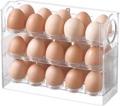 Egg Holder for Refrigerator,3-Layer Flip Fridge Egg Tray Container, Kitchen Countertop Fresh Egg,Reusable Versatile Clear Egg Tray (30 Grid)
