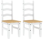 VidaXL Pack de 2 sillas de comedor Corona madera de pino 107x42x47 cm