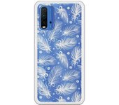 Funda compatible con Xiaomi Redmi 9T/Pocophone M3 - Patron plumas blancas
