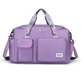 Bolsa de deporte para gimnasio, fitness, para hombres y mujeres, bolsa de viaje para gimnasio, bolsa para zapatos con compartimento para zapatos y humedad 01-violeta claro
