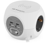 Regleta orbegozo en 4500 con carga inalámbrica/ 3 tomas de corriente/ 2 usb a - 2 usb tipo c/ blanca y gris