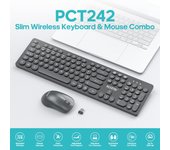 Combo de Teclado y Ratón Inalámbricos PCT242BK - Negro (Portugués) | ACCETEL
