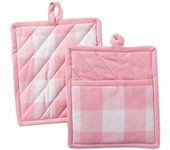 Colección de Cocina, juego de Cocina Clásico de Granja, agarradera, Talla única, y Blanco Rosa, 2 piezas