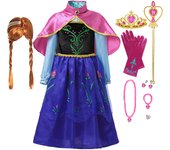 Fancy Queen Elsa Anna Costume Girls Princess Dress Toddler Halloween Cosplay Party Vesidos For 2-10 Years
