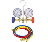Dispositivo de presión de aire acondicionado R134a con Manguera y Gancho Herramienta de diagnóstico 3 Way AC para Freon R12 R22 R404A R134a