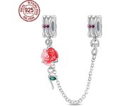 Real S925 Sterling Silver Safety Chain-Classic Cross Pendant For Original Pandora Bracelet For Women Birthday Fine Jewelry Gift