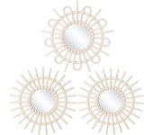 STARLER-juego de 3 Espejos redondos Plastico pequeños para decoración de pared decoración de pared para sala de estar, dormitorio y baño 25CM
