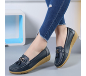 2024 New Women Flats Ballet Shoes Woman Cut Out Leather Breathable Moccasins Women Boat Shoes Ballerina Ladies Casual Shoes Plus