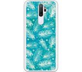 Funda compatible con Oppo A9 2020 - A5 2020 - Patron plumas blancas con fondo