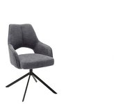 Pack 2 Sillas Giratorias de Chenille Bangor Color Gris - Mobiliario para Comedor y Cocina