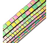 JHNBY Blue,Gold Color,Purple Square Shape Hematite 2/3/4/6MM Natural Stone Spacer Loose Beads For Jewelry Making DIY Accessories