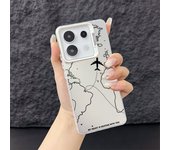 Travel-Inspired Airplane Route Design Case for Xiaomi Mi 11 Lite 5G 14 13T 13 12T 12 Poco M6 X6 X5 Pro F5 Redmi Note 13 12 Cover