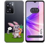Funda Silicona Transparente para Oppo A57s diseño Conejo Dibujos