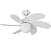 Ventilador de techo modelo aral. color blanco. potencia: 50w aspas: ø76cm edm