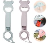 Abrelatas multifunción 4 en 1, herramienta de cocina múltiple para tarros de gelatina, vino, cerveza y otros, abridor de botellas para proteger las uñas para niños, ancianos y personas con artritis