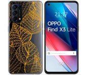 Tumundosmartphone Funda Gel Transparente para Oppo Find X3 Lite 5G diseño Hojas Dibujos