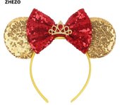 Disney Mickey Mouse Oor Hoofdbanden Frozen Elsa Anna Strik Pailletten Hoofdband Kids Party Cadeau Kinderen Diy Haaraccessoires