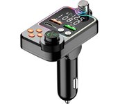Bluetooth 5.0 Car Charger Dual USB Type C Quick Charge Hands-free Call Kit FM Transmitter MP3 Player Car Cigarette Lighter