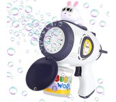 Pistola de Burbujas para Niños, Máquina de Pompas. Maquina Pompas Jabon Juguetes de 10000+Burbujas/Min con 100ml Solución Burbujas, Pistola Pompas de Jabón para Exterior Fiesta Boda