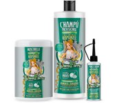 Pack Dona Flora Rapunzel Total: Champú 1000ml + Mascarilla Capilar 1000ml + Tonico Capilar 70ml - Crecimiento para Todos los Tipos de Cabello con Vitaminas, Biotina y Extracto de Castaño de Indias - Vendido por Beauty World Distributor