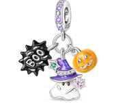 2024 New Original 925 Silver Halloween Beads For Pandora Bracelet DIY Flying Witch Charm For Women Jewelry Fashion Gift