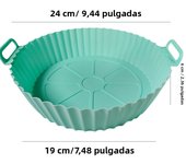 24/20cm Silicone Air Fryer Baking Basket Round Liner Reusable Airfryers Tray Pizza Plate Fried Chicken Oven Grill Pan Mat Access