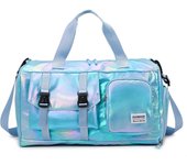 Bolsa de Hombro para Gimnasio Fitness Impermeable Equipo de Deportes al Aire Libre para Natación Yoga Bolsa Crucada Grande con Bolsillos para Zapatos
