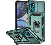 Armor Shockproof Case For Motorola Moto G22 G 5G 2022 G32 G52 G82 G62 5G Ring Holder Slide Window Lens Protection Phone Cover