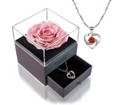 1set Rose Jewelry Gift Box Necklace Box Female MOTHER'S Day Eternal Flower Artificial Flower Gift Box Valentine GiftJewelry Box