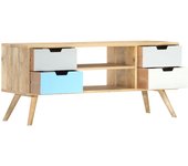 vidaXL Mueble para TV de madera maciza de mango 110x35x48 cm, Mueble de Salon, Mueble TV, Mueble TV salon, Mesa de TV, Mueble tele