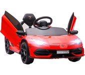 HOMCOM Coche Eléctrico Lamborghini para Niños Coche de Batería 12V Velocidad Max.5 km/h Puerta de Tijera con Control Remoto MP3 Luces y Cinturón de Seguridad