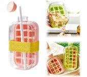 Cubitera, hervidor de hielo, bandeja para cubitos de hielo 2 en 1, molde de silicona de fácil liberación, sin contacto, para congelador, café y zumo (verde, 800 ml)