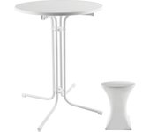 Tectake - Mesa alta de bar plegable Eren con funda 90 x 110 cm, Estructura plegable para montaje y desmontaje rápidos, almacenamiento y transporte sencillos, Incluye funda lavable de poliéster de alta calidad, Tablero de MDF robusto y desmontable