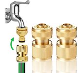 2 unidades de manguera de jardín de 1/2 pulgadas Conector rápido de latón Conector extremo manguera de jardín boquilla de conexión para cocina jardín exterior manguera tubo herramienta