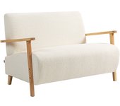HOMCOM Sofá de 2 Plazas Tapizado en Borreguito Sofá de Salón de 118 cm con Acolchado Grueso Reposabrazos y Patas de Madera para Dormitorio Sala de Estar Azul Oscuro