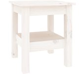 vidaXL Mesa de centro de madera maciza de pino 35x35x40 cm Natural, Blanco, Gris Mesita de Salón o Comedor o Auxiliar Mesa de Café Meuble Salón