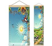 Adorable gráfico de pared de altura para niños con dibujos animados. Gráfico de crecimiento perfecto para la pared. Fácil seguimiento con un gráfico de altura divertido para niños. Durabilidad. Gráfico de crecimiento vibrante para la decoración de la hab