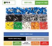 Boxed Insulated Ferrules Cord End Crimping Terminal Block Wire Connector Electrical Cable VE Tubular Crimp Terminator Set