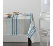 Mantel antimanchas de tela por metros impermeable teflon - Ancho 140cm - Rayas azul gris 46068-1    mantel por metros; manteles; mantel barato; mantel jardín