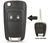 jingyuqin 2/3 BTN  Upgrade Folding Flip Remote Control Car Key Shell Fob For Chevrolet Cruze Aveo Fit Opel YM28/HU46 Key Blade