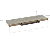 Estante de pared flotante de madera MDF gris de 80 cm Lola Home