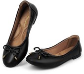 Womens Flats Ballet Shoes Comfortable Bowknot Round Toe Slip On Ballerina Dress Walking Flats Shoes with Latex Insole Low Wedge