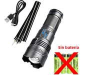 High Power White Laser Flashlight Super Bright LED Spotlight Long Range Torch Zoom Emergency Outdoor With Battery Indicator