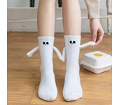 1 Pair Women's Mid Length Socks Cute Fun Expression Magnetic Suction Parent-child Relationship Lovers Friend Interactive Socks